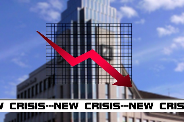 finanční krize, červená šipka